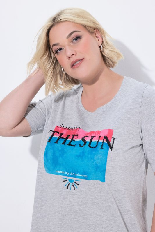 Тениска с графично слънце