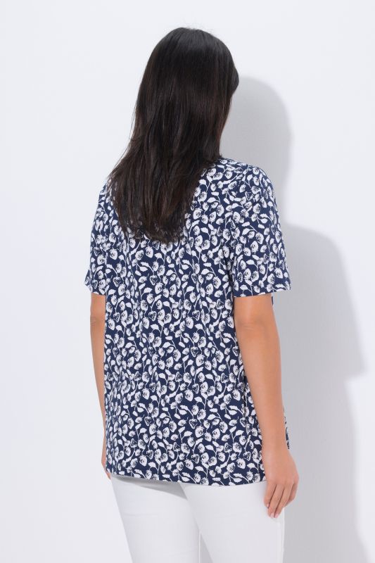 Тениска с принт на ягоди