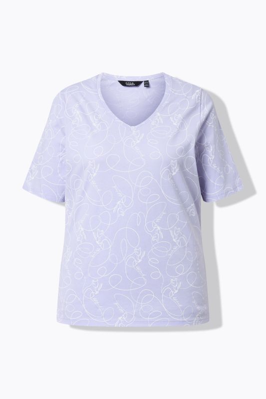 Тениска с животински принт с линии