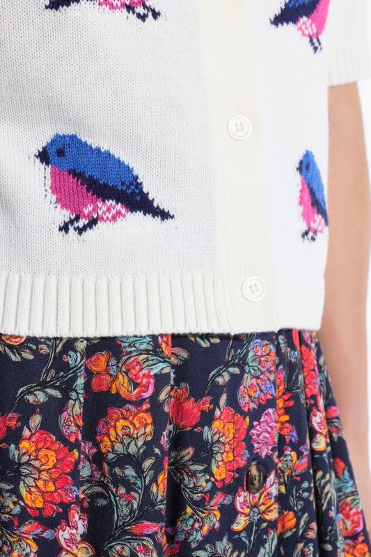 Жилетка с принт на птици