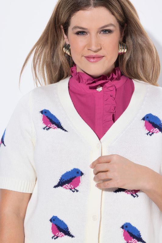 Жилетка с принт на птици