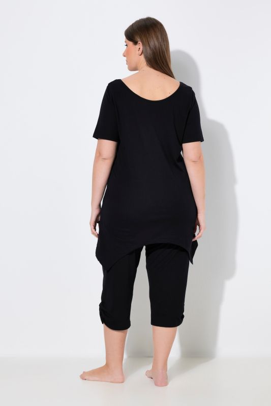 Pointed Hem Two Piece Pajama Set