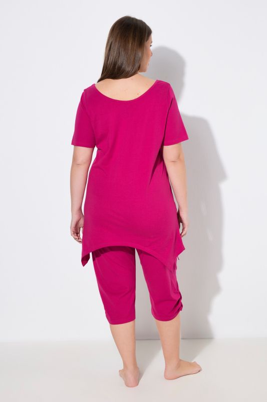 Pointed Hem Two Piece Pajama Set