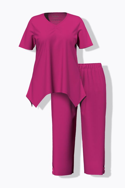 Pointed Hem Two Piece Pajama Set