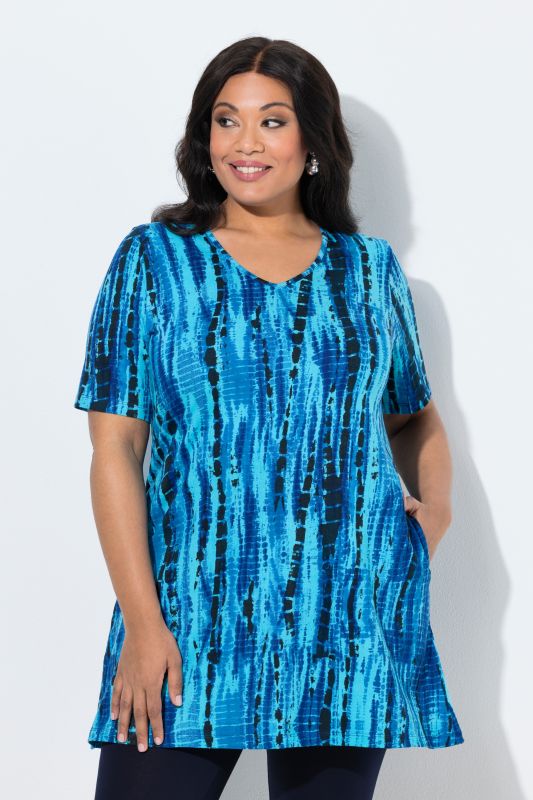 Batik Stripe A-Line Knit Tunic