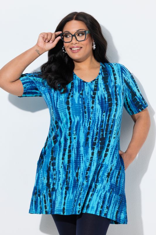 Batik Stripe A-Line Knit Tunic