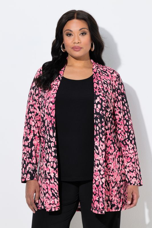 Matte Jersey Pink Leopard Print Jacket