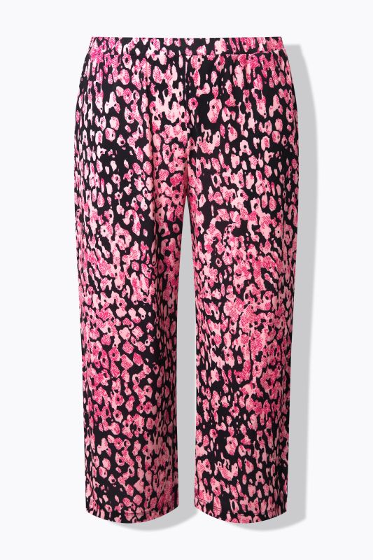 Matte Jersey Pink Leopard Cropped Pants