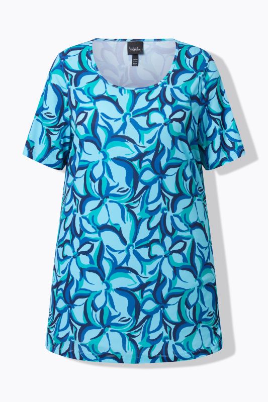 Matte Jersey Impressionist Floral A-Line Tunic