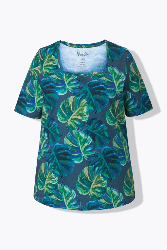 Monstera Print Knit T-Shirt