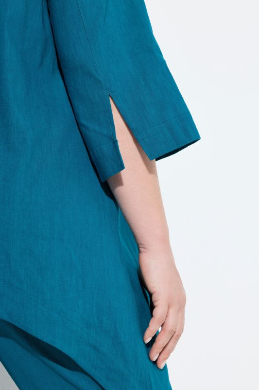 Блуза ленена с асиметричен подгъв