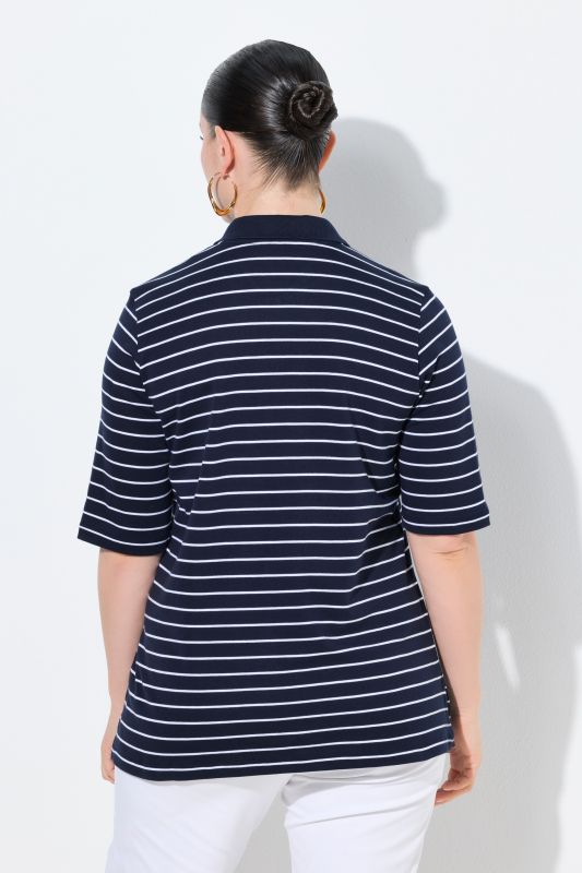 Striped Pima Cotton Short Sleeve Polo