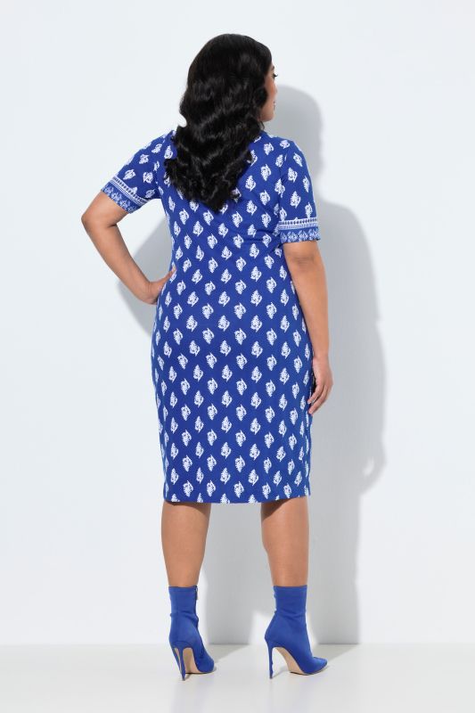 Mixed Print A-Line Knit Pocket Dress