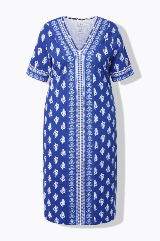 Mixed Print A-Line Knit Pocket Dress