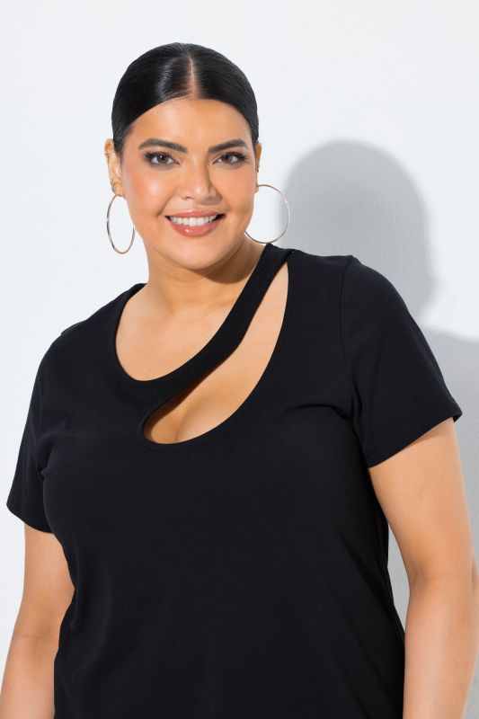 Asymmetric Cutout A-Line Knit Tunic