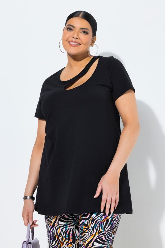 Asymmetric Cutout A-Line Knit Tunic