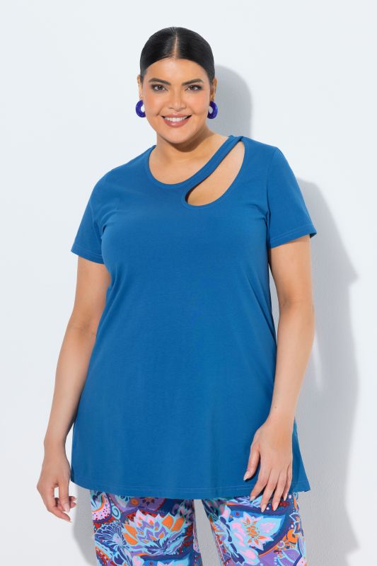 Asymmetric Cutout A-Line Knit Tunic