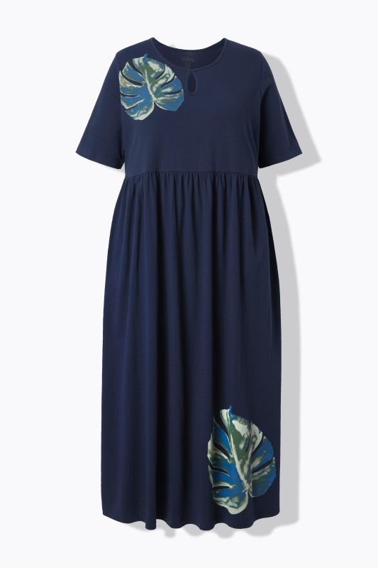 Monstera Motif Jersey Pocket Dress