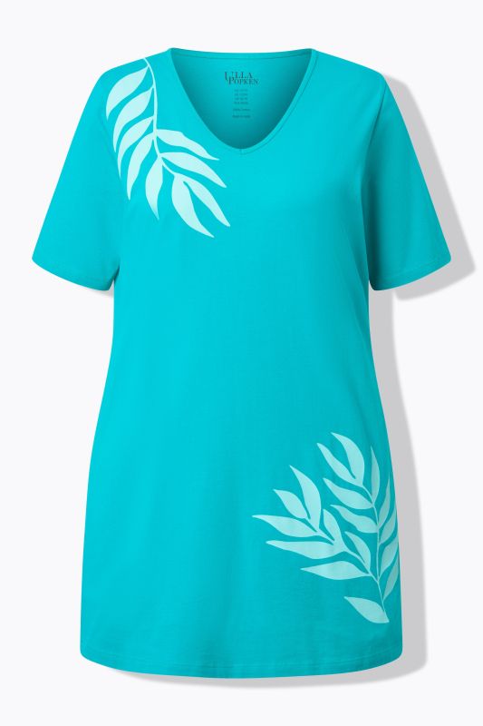 Leaf Motif A-Line Knit Pocket Tunic