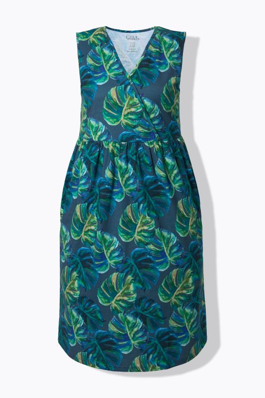 Monsteray Print A-Line Jersey Pocket Dress