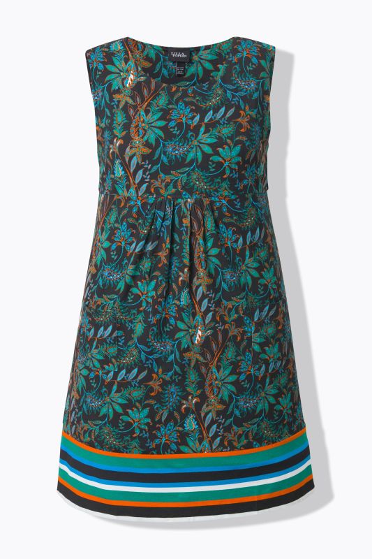 Рокля без ръкави с принт на подгъва