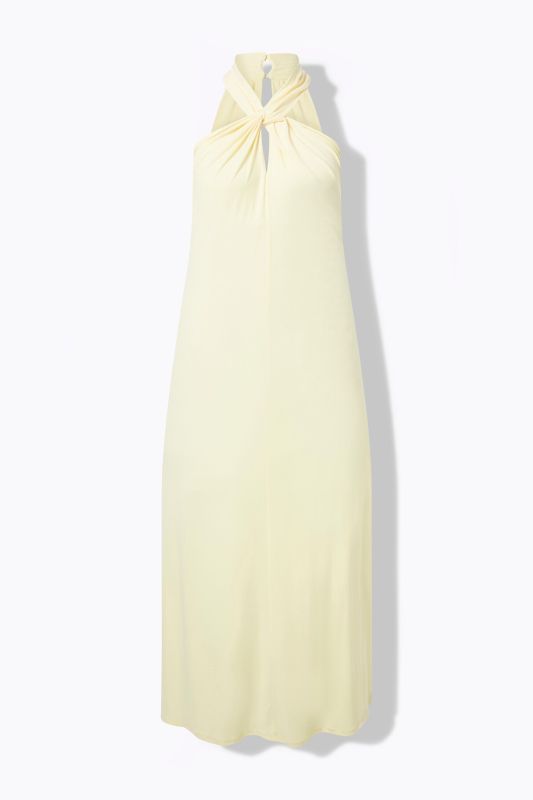 A-Line Jersey Halter Neck Maxi Dress