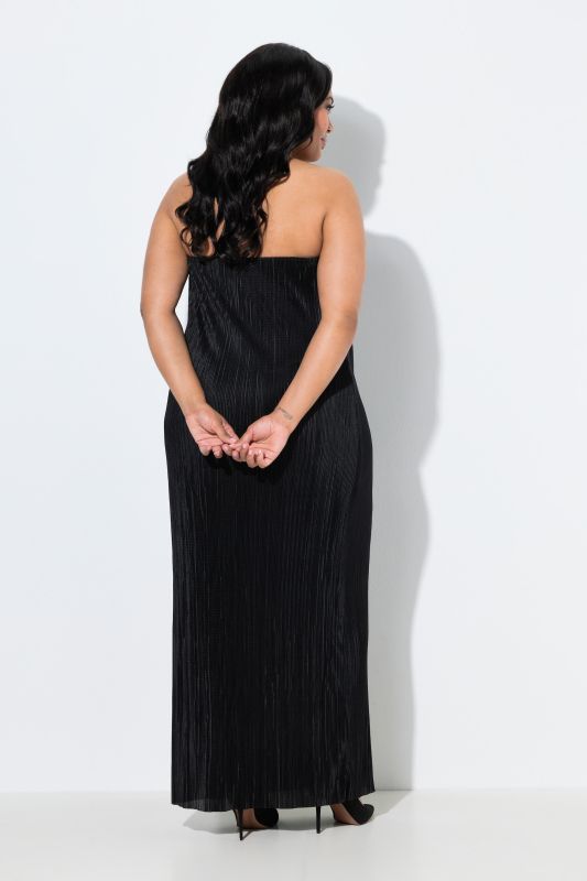 Strapless Pleated Jersey Maxi Dress