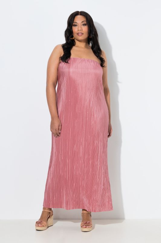 Strapless Pleated Jersey Maxi Dress