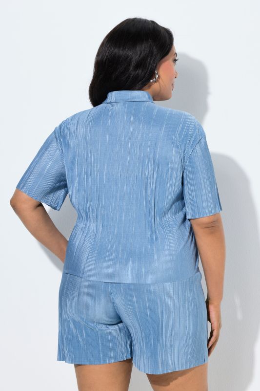 Блуза плисирана едноцветна