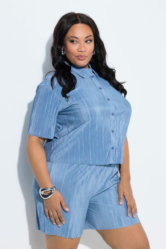 Блуза плисирана едноцветна