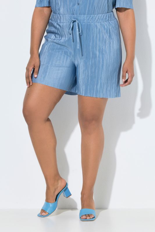 Pleated Elastic Waist Shorts