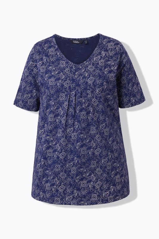 Тениска с принт на костенурки