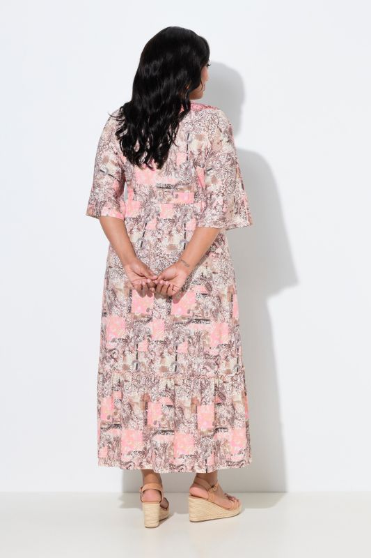 Paisley Patchwork Print Jersey Maxi Dres