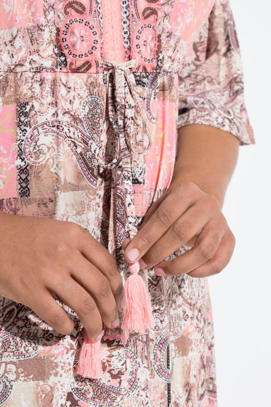 Paisley Patchwork Print Jersey Maxi Dres