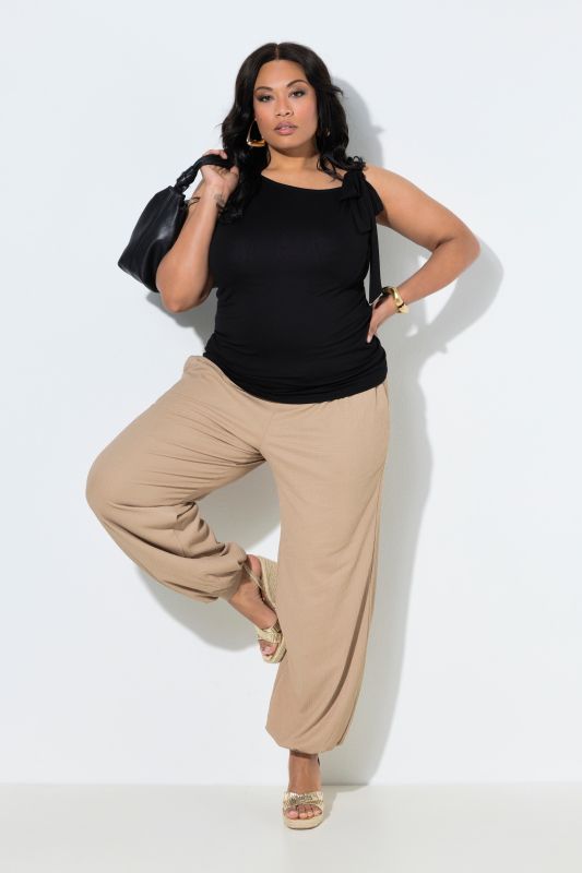Wide Leg Crepe Pocket Pants