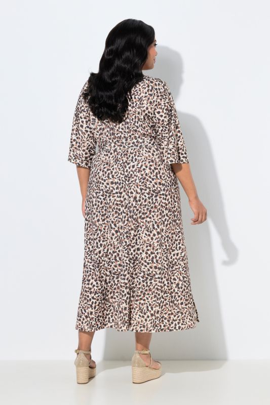 Wrap Look Leopard Print Maxi Dress