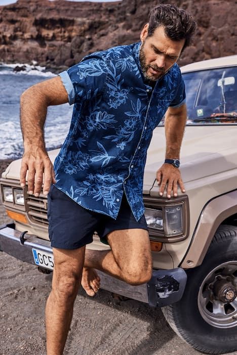 Short Sleeve Indigo Dyed Shirt