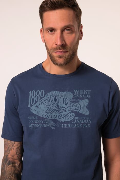 Тениска с принт на риба