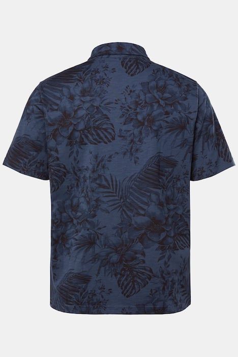 Блуза с яка и принт на палми