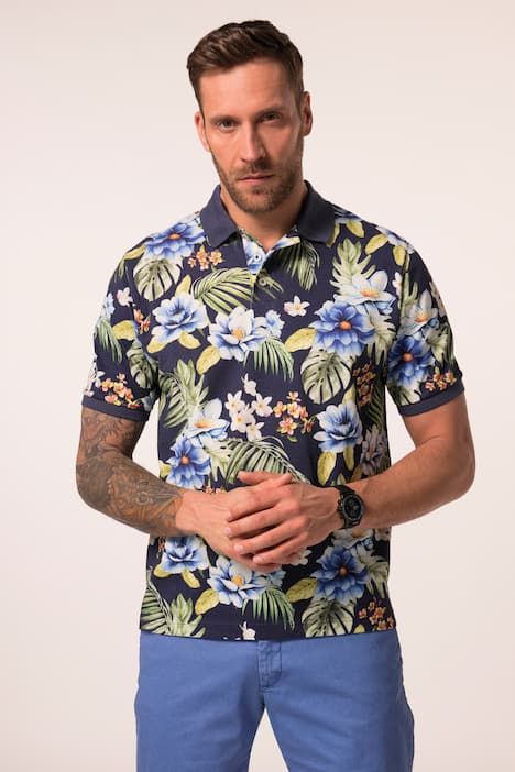 Блуза с летен принт и яка