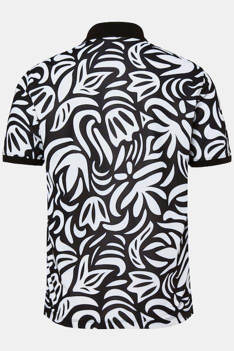 Блуза с яка и монохромен принт