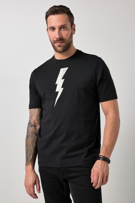 Тениска с принт на светкавица