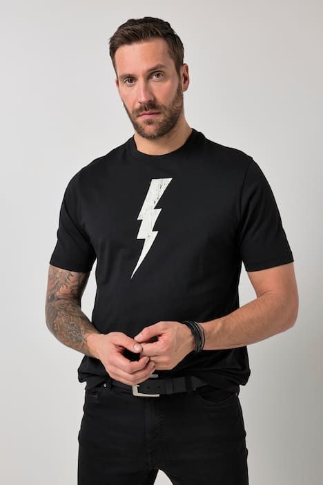 Тениска с принт на светкавица