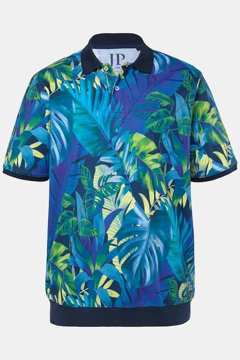 Блуза с принт на листа и яка