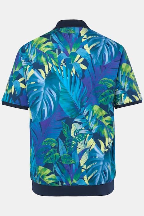 Блуза с принт на листа и яка