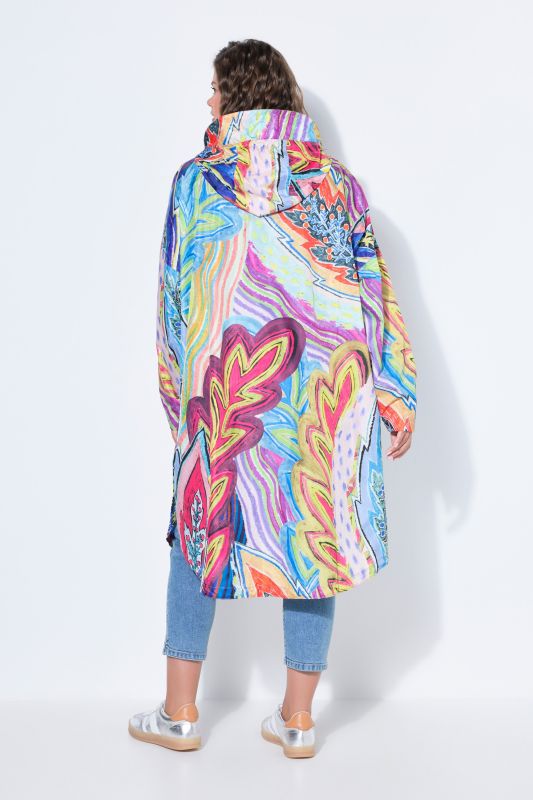 Kaleidoscopic Leaf Rain Poncho