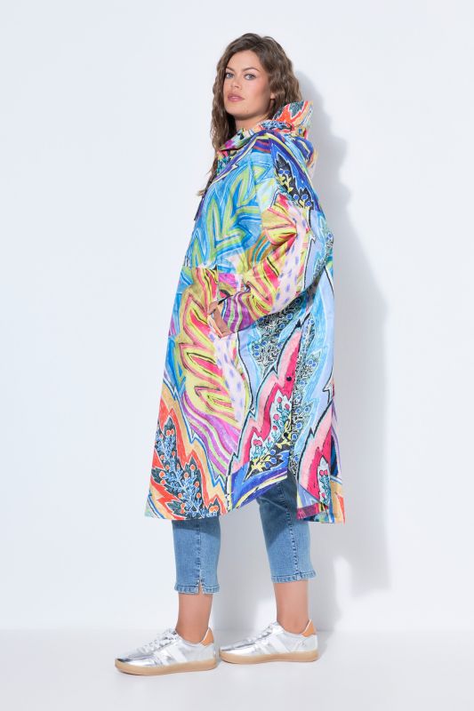 Kaleidoscopic Leaf Rain Poncho