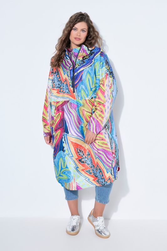 Kaleidoscopic Leaf Rain Poncho