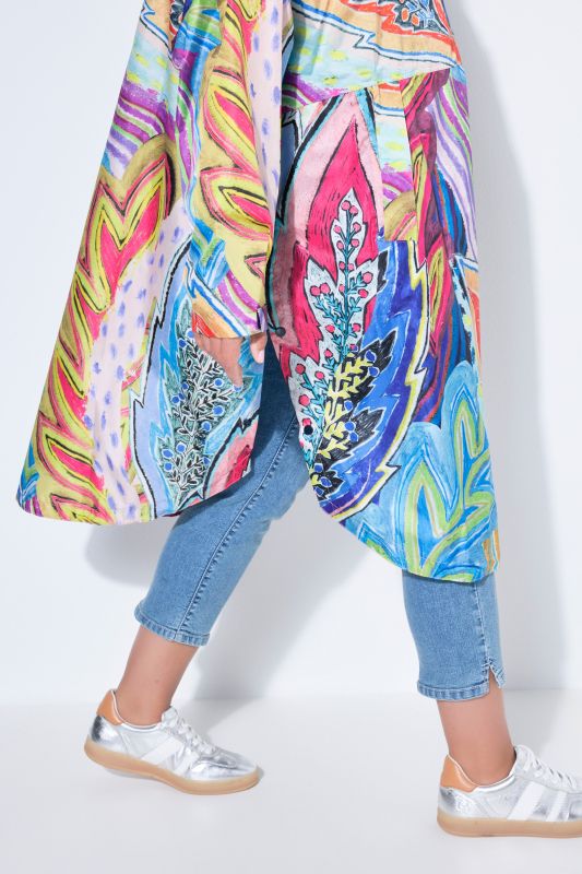 Kaleidoscopic Leaf Rain Poncho
