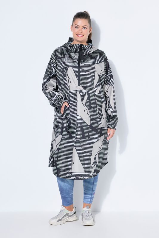 Whale Print Rain Poncho